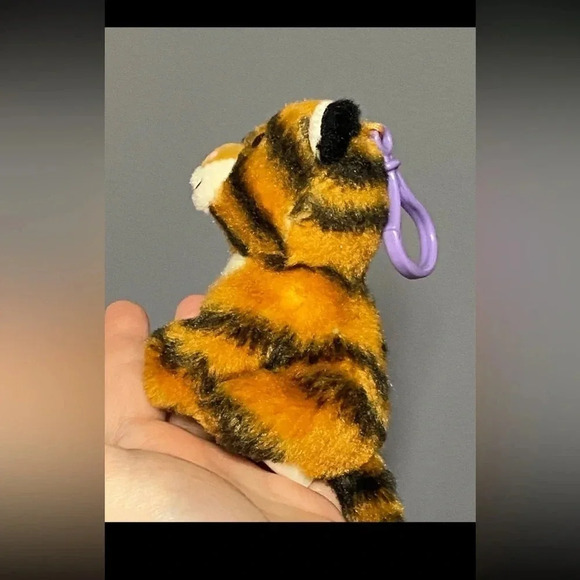 Fluff N Stuff 4 Inch Tiger with Clip Adorable Backpack Purse Book Bag - Picture 5 of 11